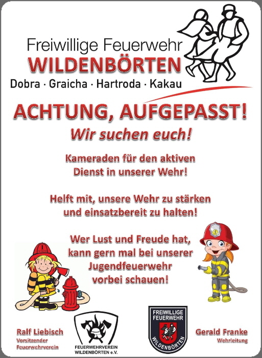 Die Feuerwehr braucht dich!